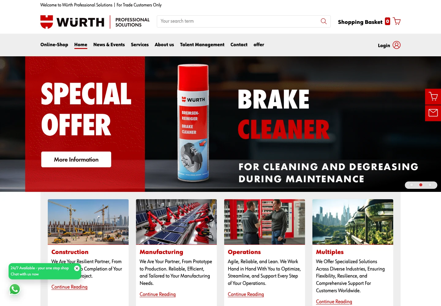 W&uuml;rth Professional Solutions eShop